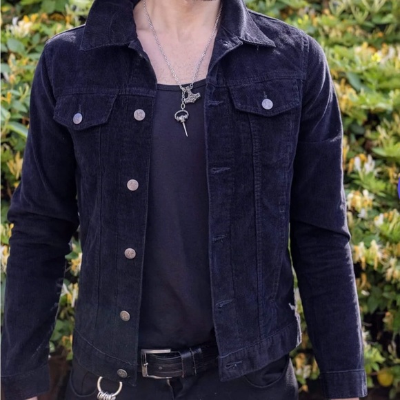 Run & Fly Jackets & Blazers - Retro Vintage Black Corduroy Unisex Western Jacket Beetle Juice size Small